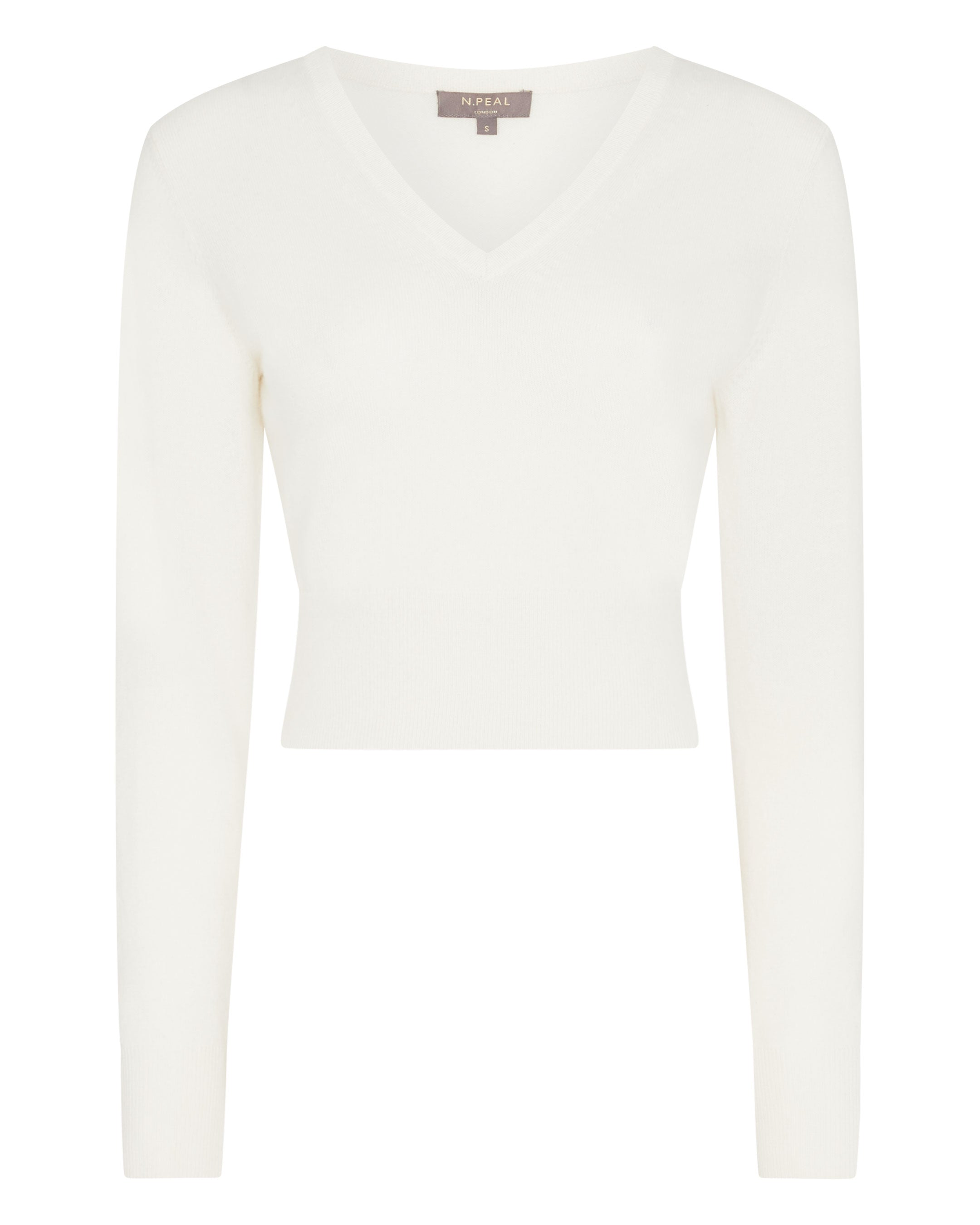 Women's Round Neck Cable Cashmere Jumper New Ivory White | N.Peal