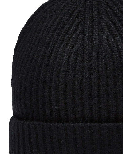 N.Peal Unisex Ribbed Cashmere Hat Black